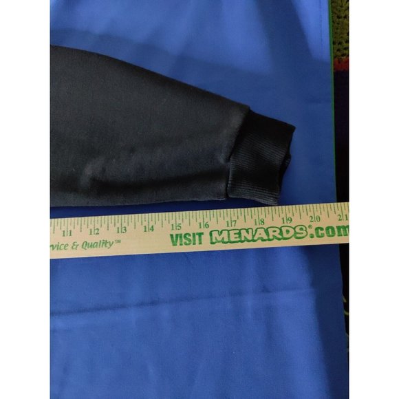 Adidas Trefoil Sweatshirt Womens Spell Out Logo Pockets Black/ White Size Large - Picture 5 of 8